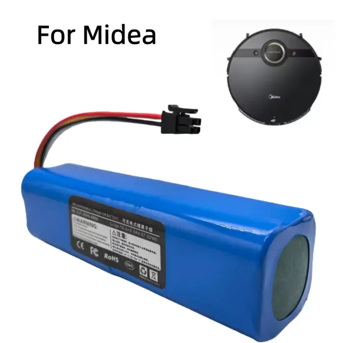 100% nouvelle batterie Rechargeable 14.4V 6800mAh Compatible pour aspirateur Midea M7 M71 M7Pro I10 de haute qualité