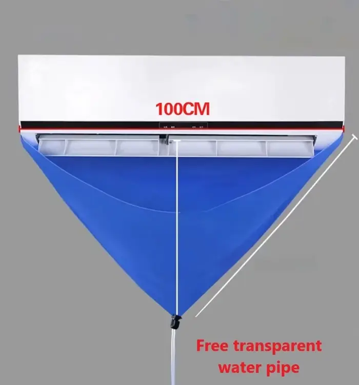100cm épaissi nettoyant climatisation nettoyage couverture sac PVC avec tuyau d'eau maison 1-1.5P fe
