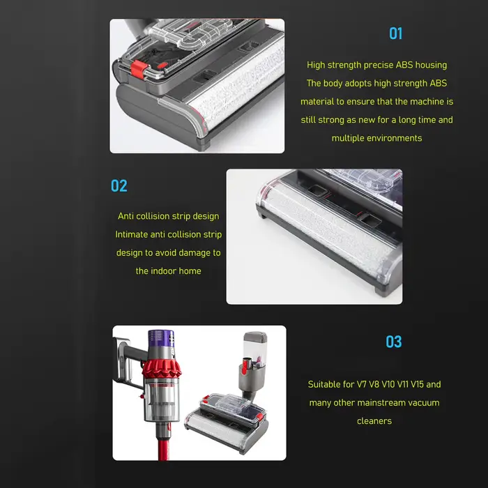 Tête de balai électrique ABS pour aspirateur