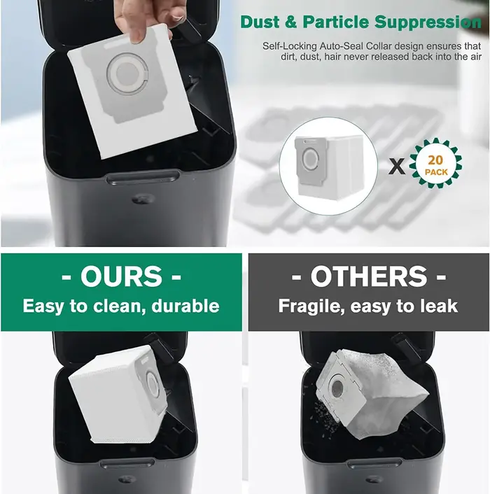 Sacs d'aspirateur compatibles avec iRobot Roomba