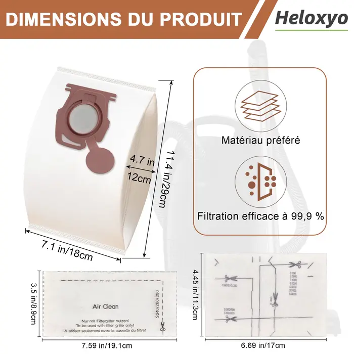 Sacs d'aspirateur CO HyClean Air pour aspirateurs Miele Guard M1