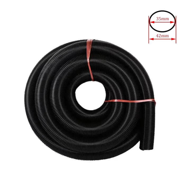 Tuyau fileté pour aspirateur, intérieur 35mm/extérieur 42mm, pailles à soufflet, tuyau souple et Flexible Durable, Tube de remplacement noir