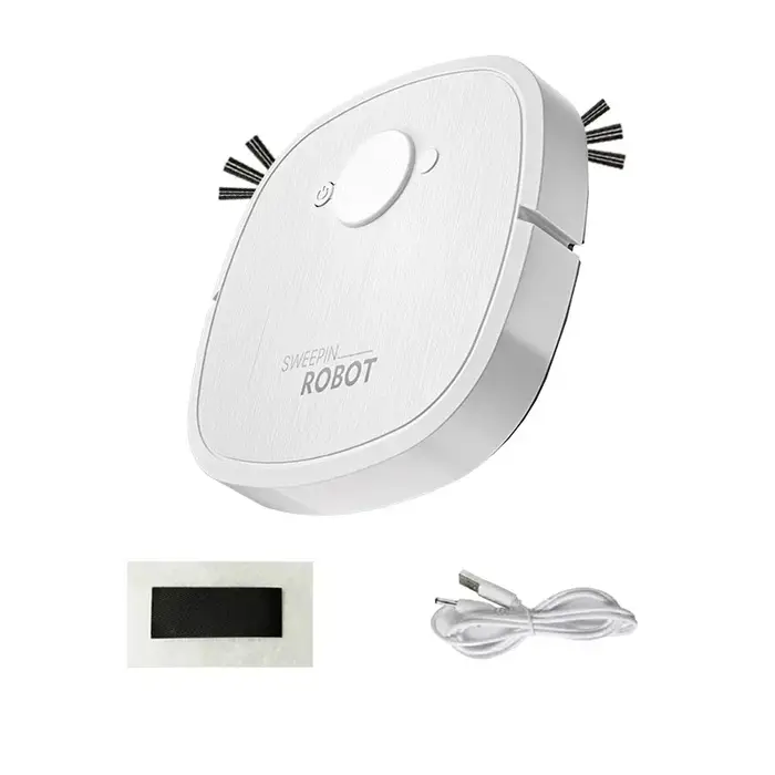 Nouvel aspirateur robot 3-en-1 avec chargement USB, robot de nettoyage domestique entièrement automatique, intégrant balayage, aspiration, nettoyage et stérilisation.