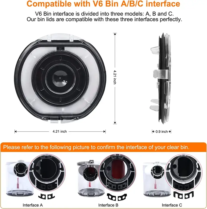 Capuchon de couvercle de poubelle pour Dyson V6