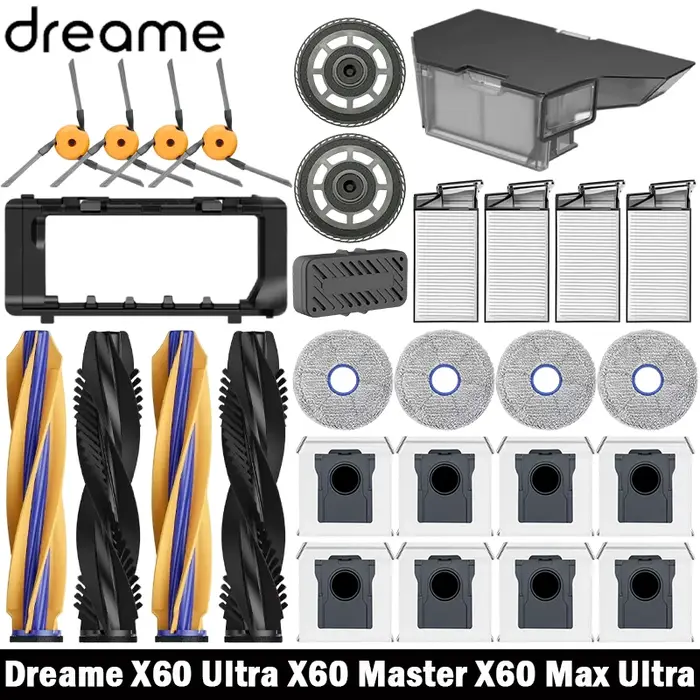 Accessoires pour aspirateurs robots Dreame X60 Ultra/X60 Master/X60 Max Ultra : sacs à poussière