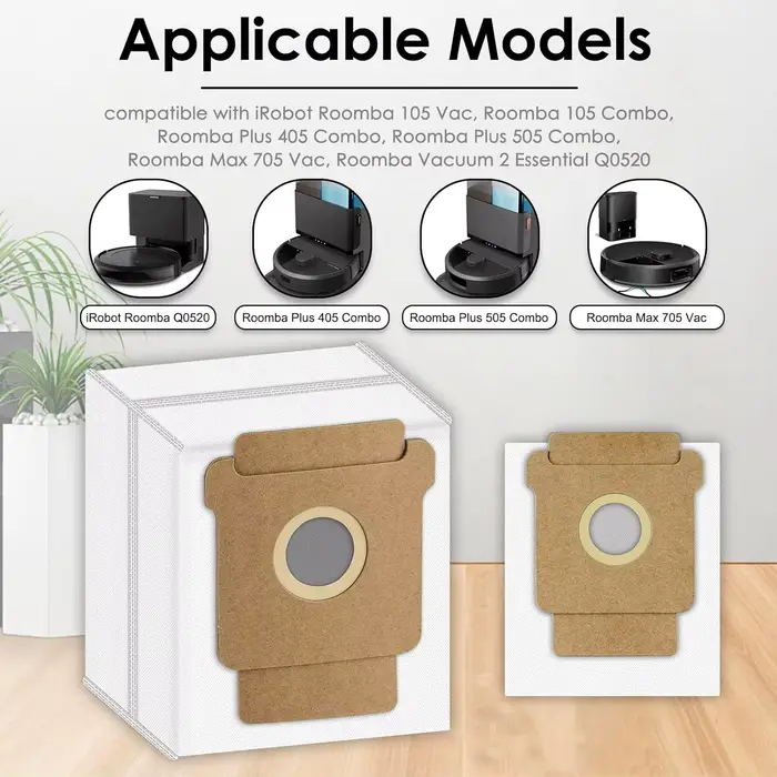 Sacs d'aspirateur pour iRobot Roomba Combo 2 Essential Q0520
