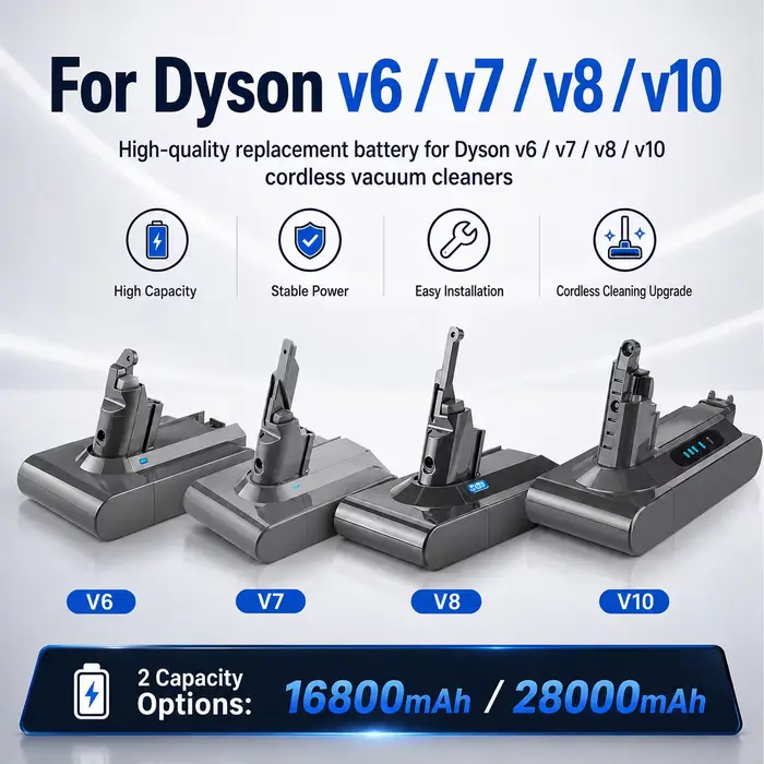 Batterie d'aspirateur rechargeable pour Dyson V6 V7 V8 V10Series SV09 SV10 SV11 SV12 DC62 Absolute Fluffy Animal Pro