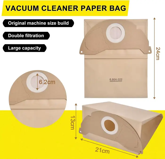 Sacs d'aspirateur + filtres à poussière pour Karcher WD2 MV2 WD 2.200 A2004 A2054