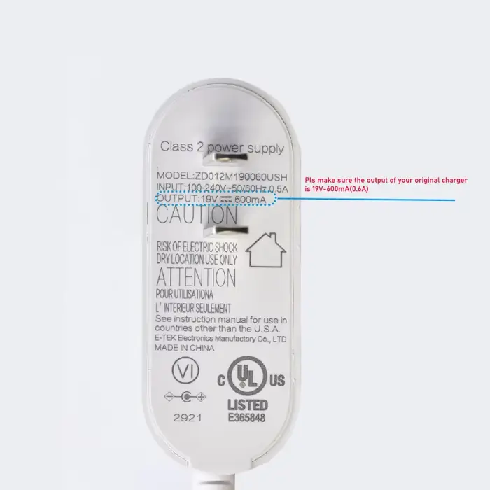 Chargeur 19V 0, 6a pour aspirateur Robot Bissell