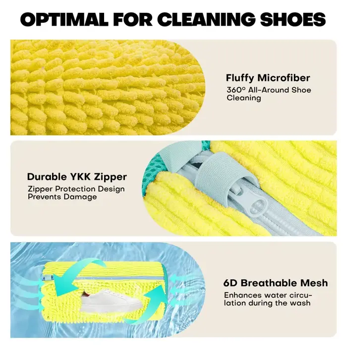 Sacs de nettoyage de chaussures réutilisables pour lave-linge et sèche-linge