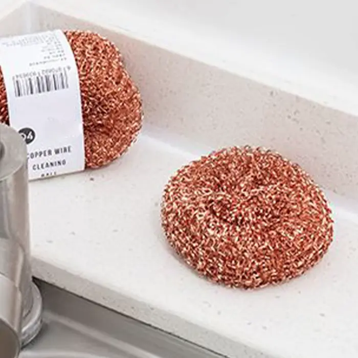 Lot de 2 brosses à vaisselle en fil de cuivre