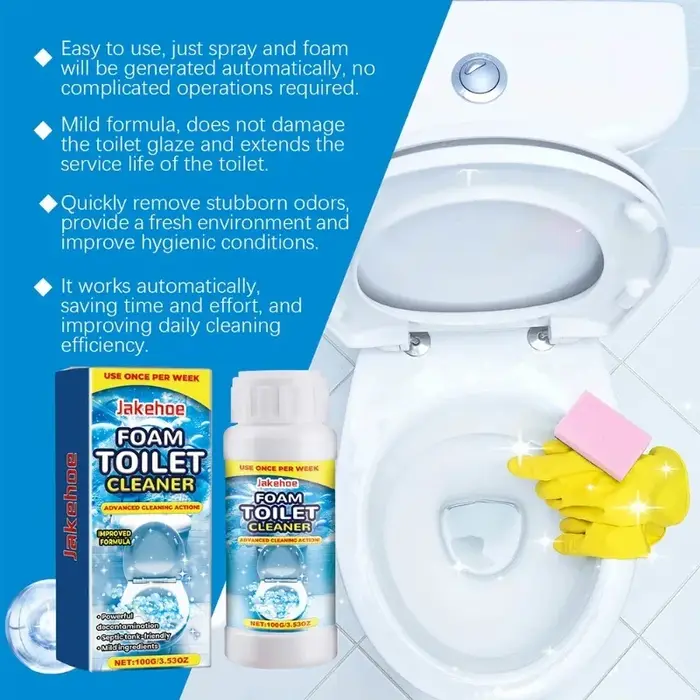 Nettoyant WC en mousse, nettoyage en profondeur, forte décontamination et élimination des odeurs, adapté aux toilettes à la turque, aux urinoirs et aux réservoirs de toilettes