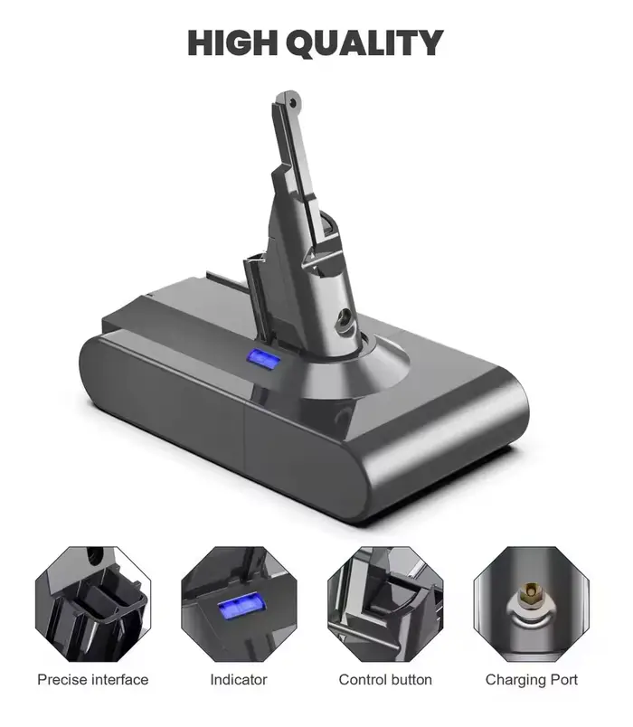2025 pour Dyson V8 21.6V 38000mAh batterie de remplacement