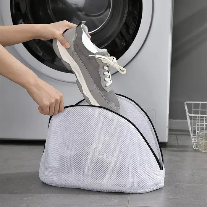 Sac à linge en maille, 1 pièce, sac de lavage de chaussures à fermeture éclair