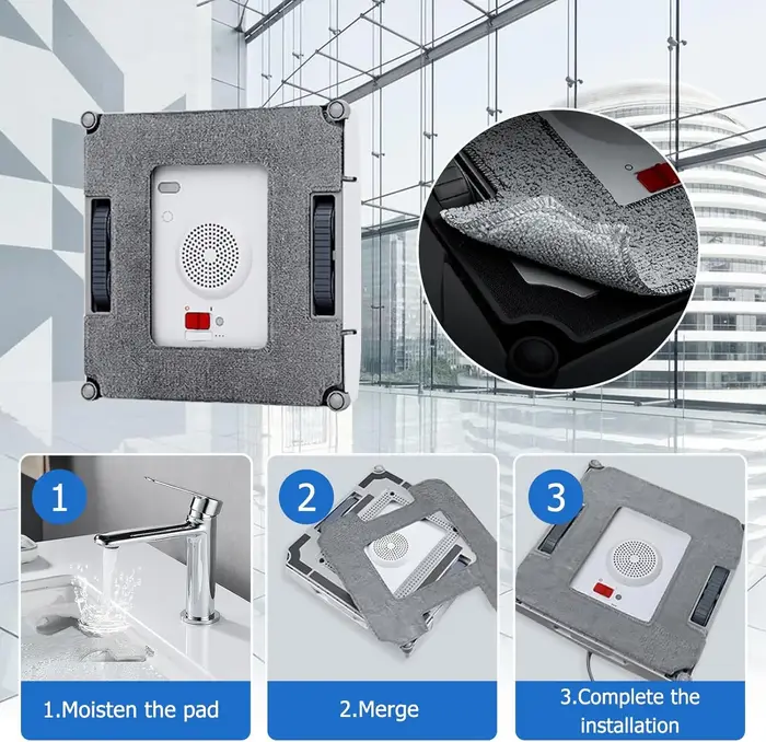 Serpillère Rechange Kit pour Ecovacs Winbot W1 / W1 Pro W2 / W2 Omni Lingette de Nettoyage Vitre
