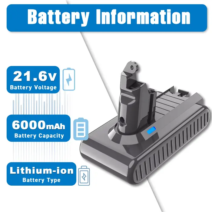 Batterie 21.6V pour aspirateur à main Dyson V6 V7 V8 série SV12 DC62 SV11 sv10, Batterie Rechargeabl