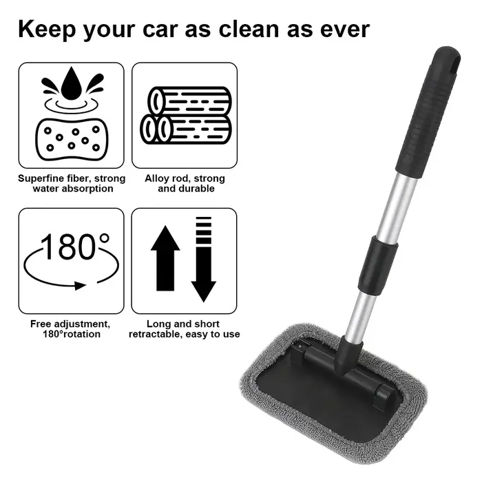 Brosse de nettoyage télescopique pour pare-brise de voiture, nettoyeur d'essuie-glace, outil de fenêtre en verre, accessoires automobiles, livres, le plus récent