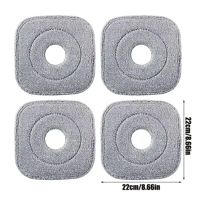 Tête de vadrouille 4 pièces recharges en microfibre brosse carrée tampon à récurer pour nettoyage en