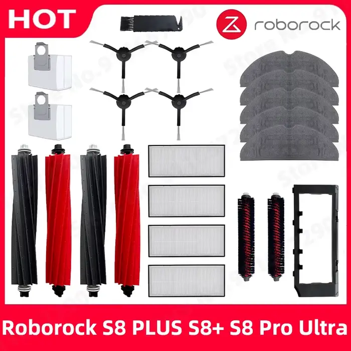 Roborock S8 PLUS S8 + S8 Pro Ultra G20 Robot aspirateur brosse latérale principale vadrouille filtre Hepa sac à