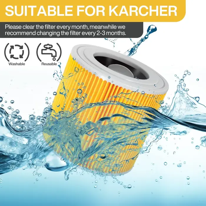 Filtre HEPA pour Karcher WD3 WD3P WD2 WD1 MV2 MV3 A2604 A2004 A2204 A2054 NT27/1 SE 4001 SE 4002