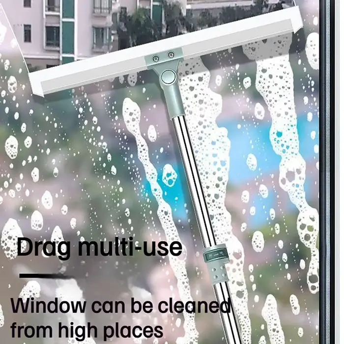 Balai à récurer le sol, outil de nettoyage multifonctionnel avec bord en silicone pour sols, salles de bain et douches