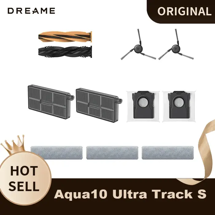 Kit d'accessoires Original Dreame Aqua10 Ultra Track S - 2 brosses latérales