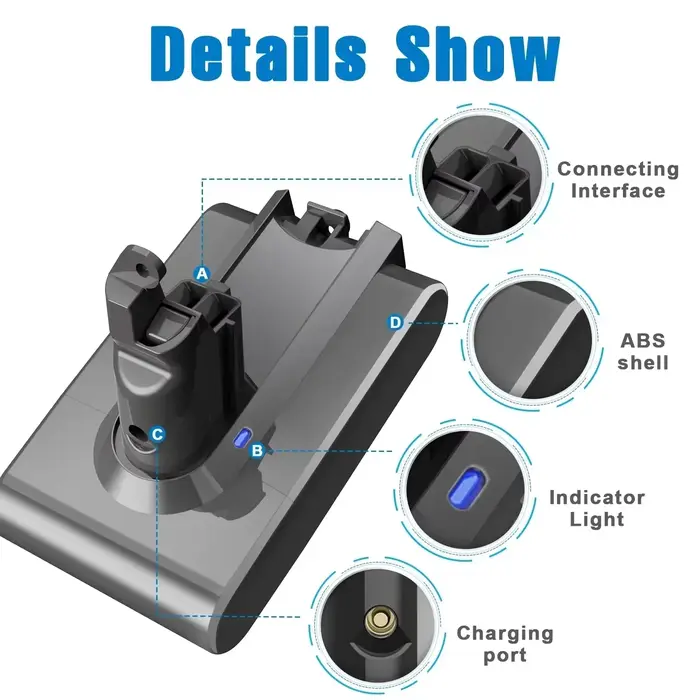 Batterie rechargeable pour aspirateur Dyson V6 V7 V8 V10 V11 V15 série SV07 DC62 DC58 DC31 absolu moelleux