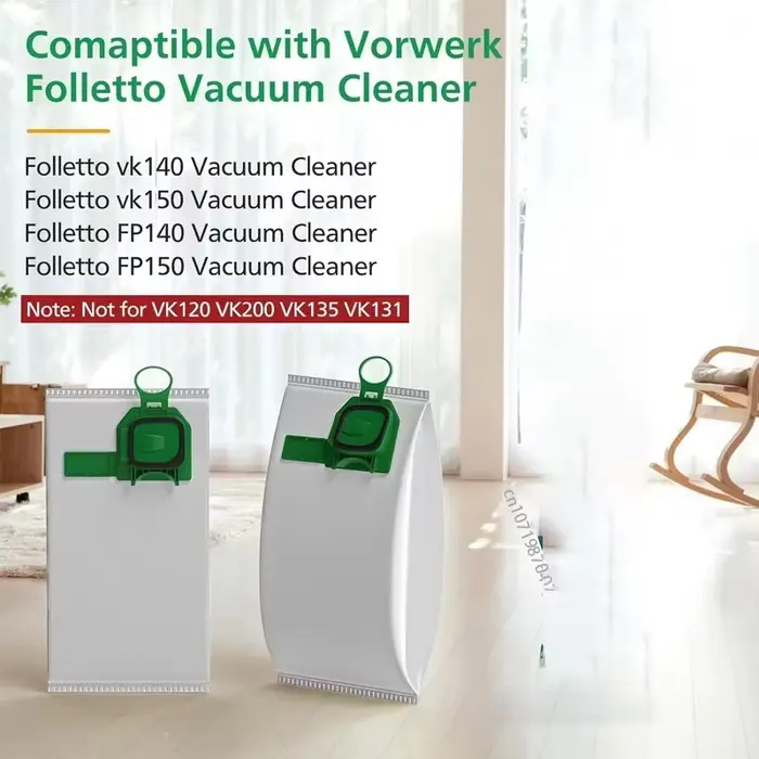 Kit de sacs à poussière compatibles avec Vorwerk Kobold VK140 VK150 FP140 FP150