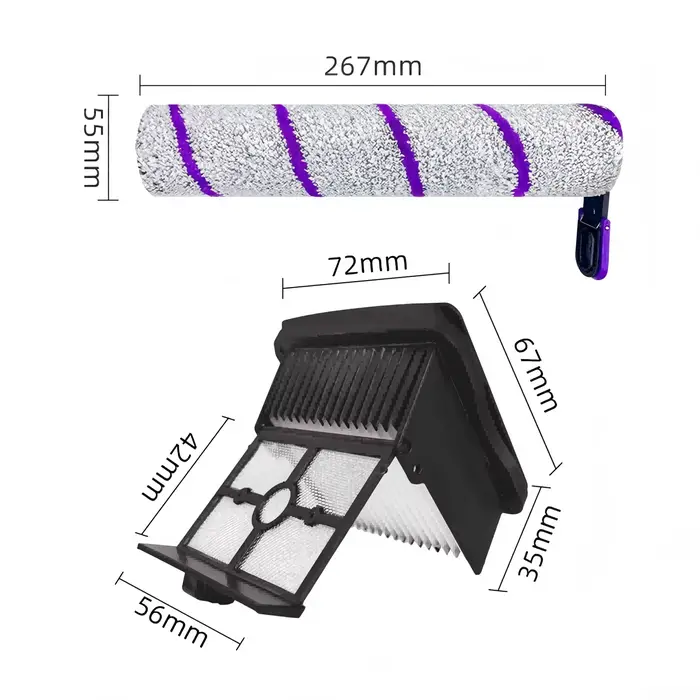Brosse rotative et filtre HEPA compatibles avec les aspirateurs sans fil Rowenta X-Clean 10 et NARWAL S20 Pro - Pièces de rechange