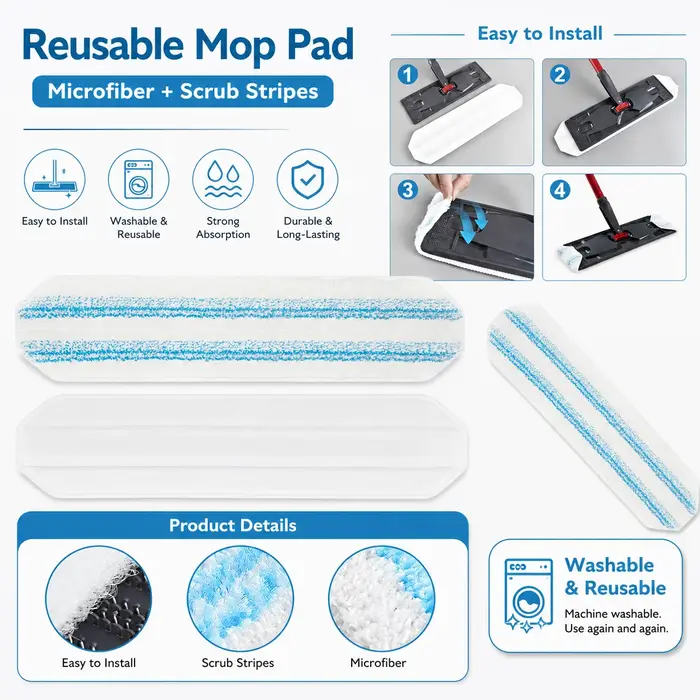 Tampons de rechange pour balai plat Vileda H2prO / 0-Cedar H2prO
