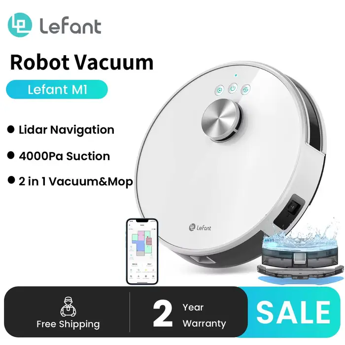 Lefant M1 Robot Aspirateur Laveur 2 en 1 4000Pa