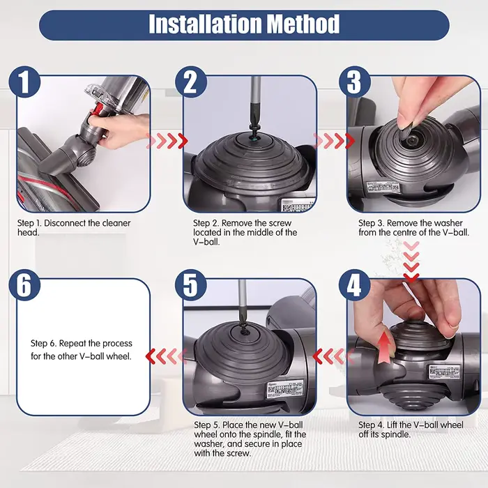 Roue à billes pour aspirateur Dyson V10 V11 V15