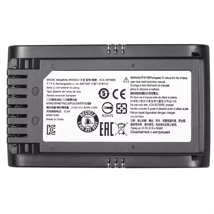 100% batterie de balayeuse originale VCA-SBT90 pour Samsung Vs9000 Jet90 Jet75 Jet90E