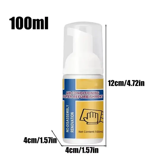 Nettoyant Mousse AC 100ml – Spray Sans Rinçage pour Nettoyage Profond de la Graisse et de la Poussiè