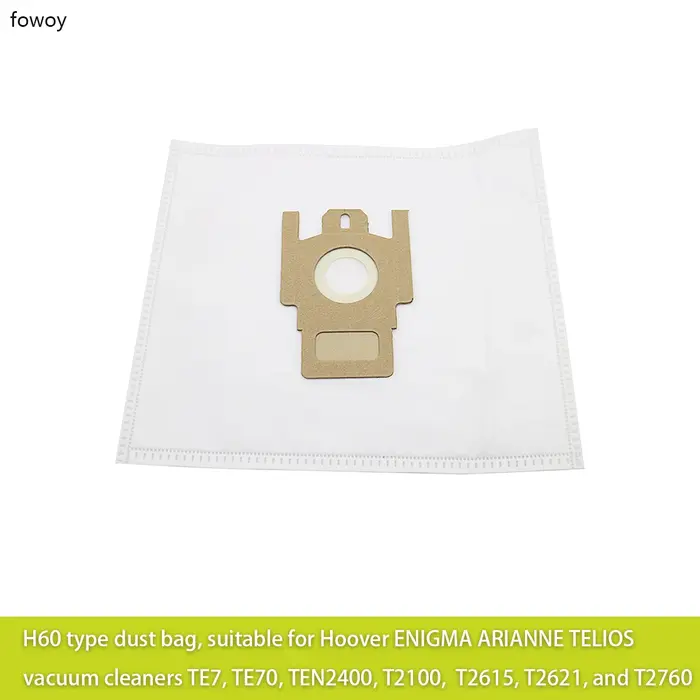 Sac à poussière de type H60, adapté aux aspirateurs Hoover ENIGMA ARIANNE TELIOS TE7, TE70, TEN2400, T2100, T2615, T2621 et T2760