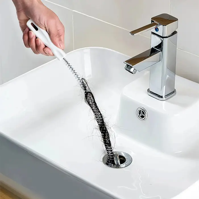 Brosse de dragage de tuyaux longue et flexible pour le nettoyage des canalisations d'évier de cuisine et de salle de