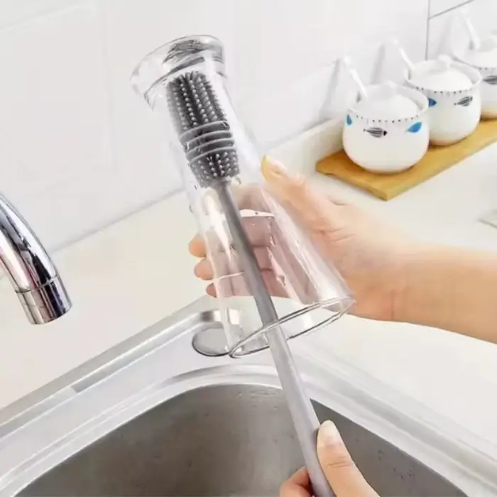 Brosse de nettoyage de verre de bouteille de boisson à Long manche de 28cm