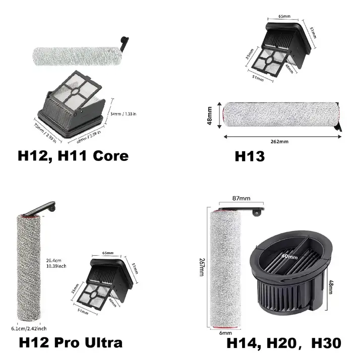 Pour aspirateur Dreame H14 Pro / H13 / H12 Pro Ultra / H12 / H20 / H30, brosse rotative, filtre, réservoir à poussière, poignée, réservoir d'eau