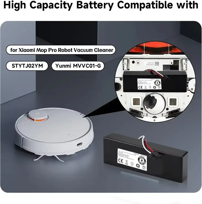 Batterie d'aspirateur 14.8V 3500mAh STYTJ02YM pour Xiaomi Mop Pro P/2S/S12 Yunmi MVVC01 Haier JX37 Wyze WVCR200S.