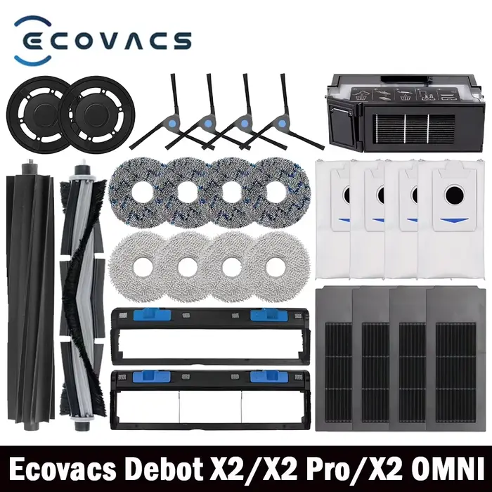 Ecovacs Deebot X2 omni / X2 Pro / X2 Robot aspirateur accessoires rouleau brosse latérale principale filtre Hepa vadrouille tissu sac à poussière pièces