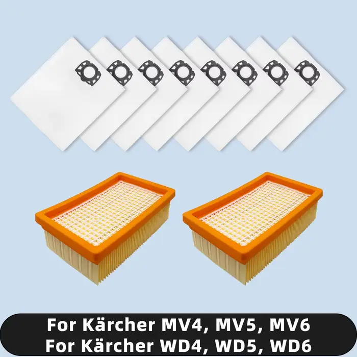 Sac à poussière filtre Hepa compatible pour Karcher WD4 WD5 WD6 WD5P WD6P Premium MV4 MV5 MV6 pièces de rechange
