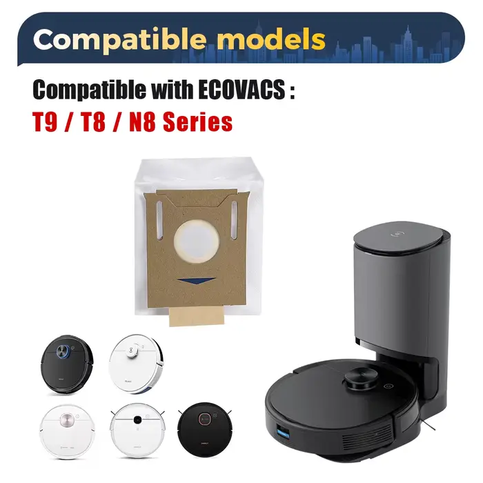 Sac à poussière de remplacement pour aspirateur Robot ECOVACS T8/T8 +/T8 AIVI T9/T9 +/T9 Plus N8