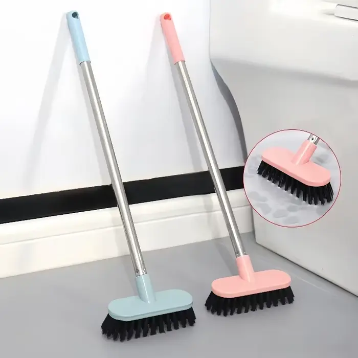 Brosse à récurer le sol avec longue poignée