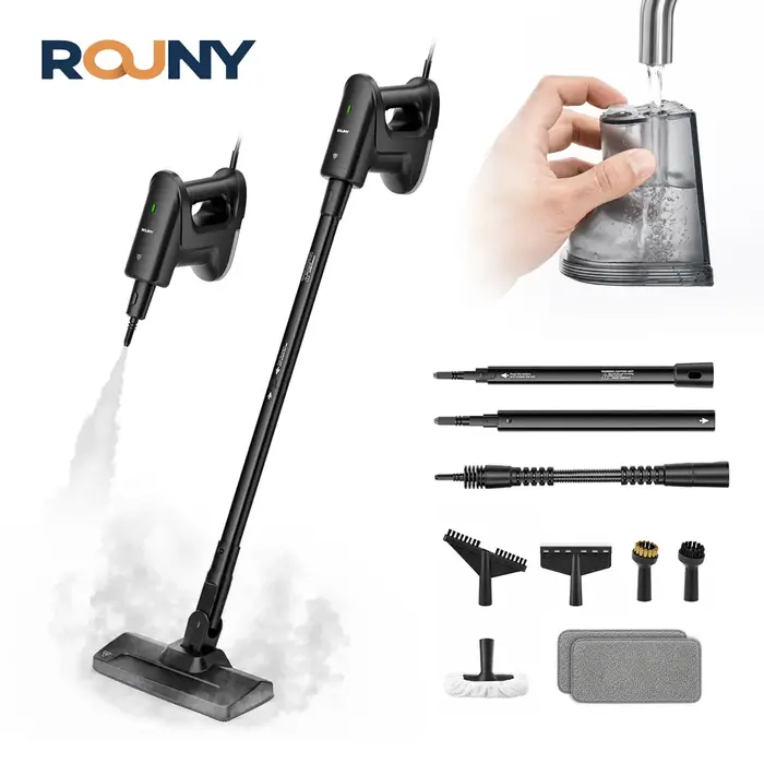 Nettoyeur vapeur ROUNY, chauffe rapidement en 20 secondes, 135 ° Nettoyeur vapeur léger et polyvalent C High-Temp Steam, avec cordon d'alimentation de 5 m