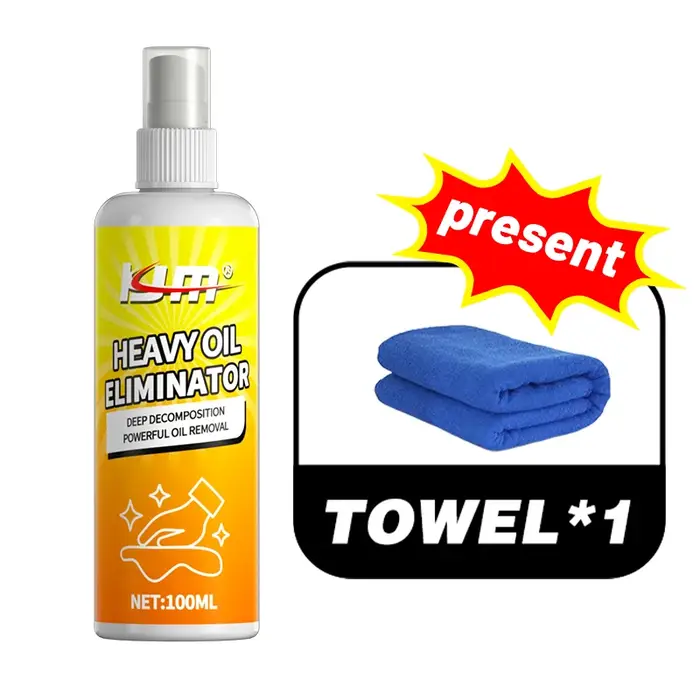 Nettoyant pour huile de cuisine KJM 100ML, puissant, élimine la graisse, spray facile à utiliser, décompose rapidement les taches d'huile tenaces.