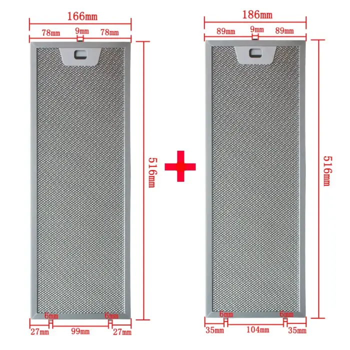 00660222 00660223 jeu de filtres pour hotte de cuisine 516x166 + 516x186mm filtre à graisse pour hot