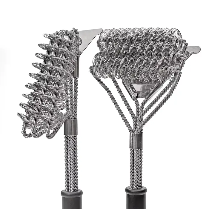 Brosse de gril sûre-brosse de barbecue sans poils-nettoyeur de barbecue en acier inoxydable résistan