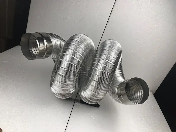 Tuyau Semi-flexible en aluminium de 70mm 1m avec connecteur en acier inoxydable, Tube d'échappement 