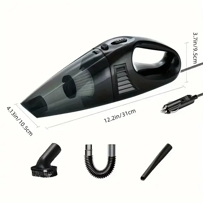 Aspirateur de voiture rechargeable 12 V - Nettoyeur à main portable avec filtre lavable pour une uti