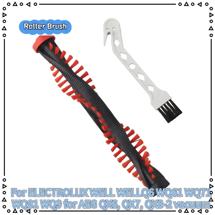 Brosse à rouleaux à bout rond pour aspirateurs ELECTROLUX WELL WELLQ6 WQ61 WQ71 WQ81 WQ9 et AEG QX6 QX7 QX8-2